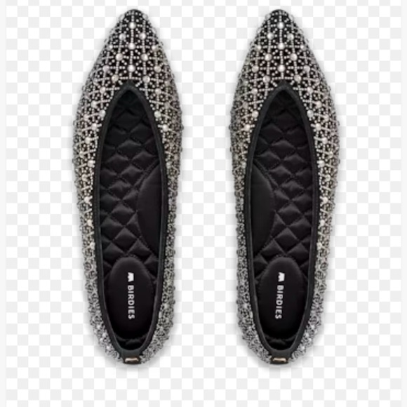Birdies Shoes - Birdies Goldfinch Sparkling Rhinestones, Black and Silver, limited ed.